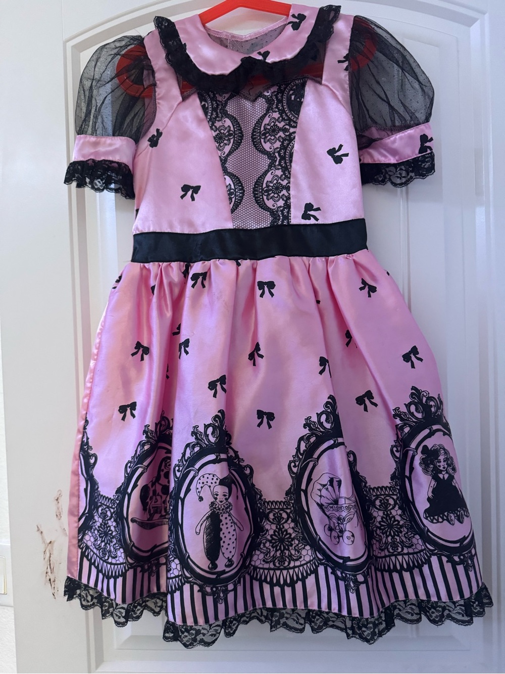 Target Pink and Black Lace-Up Portrait Print Girls' Costume Dress